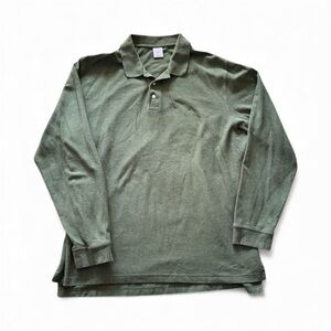 Brooks Brothers 346 Long Sleeve Polo T Shirt Men Size XXL Green 100% Cotton